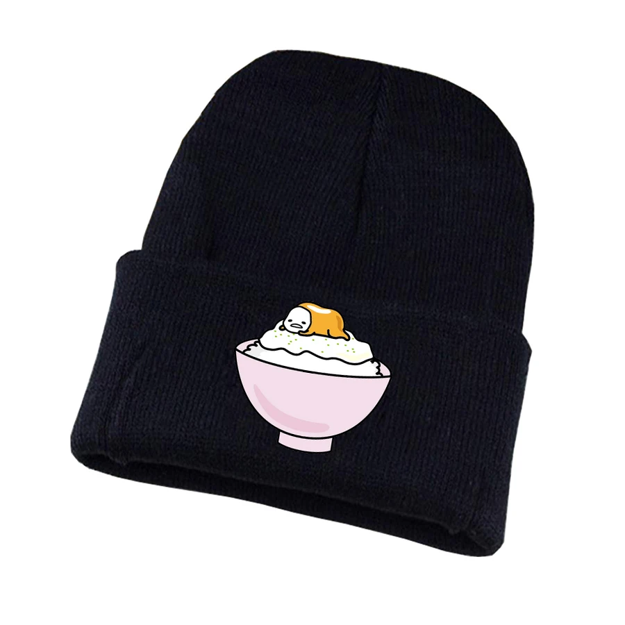 Аниме Gudetama вязаная шапка для косплея унисекс принт Для Взрослых Повседневная хлопковая шапка для подростков зимняя вязаная шапочка