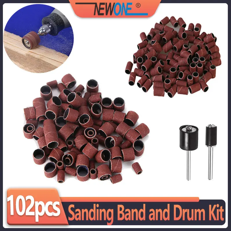 Набор шлифовальных лент и барабанов 102 шт. Мини дрель роторный абразивный
