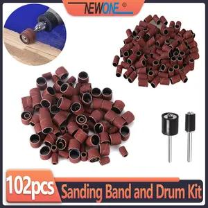 Набор шлифовальных лент и барабанов 102 шт. Мини дрель роторный абразивный инструмент Аксессуары для деревообработки