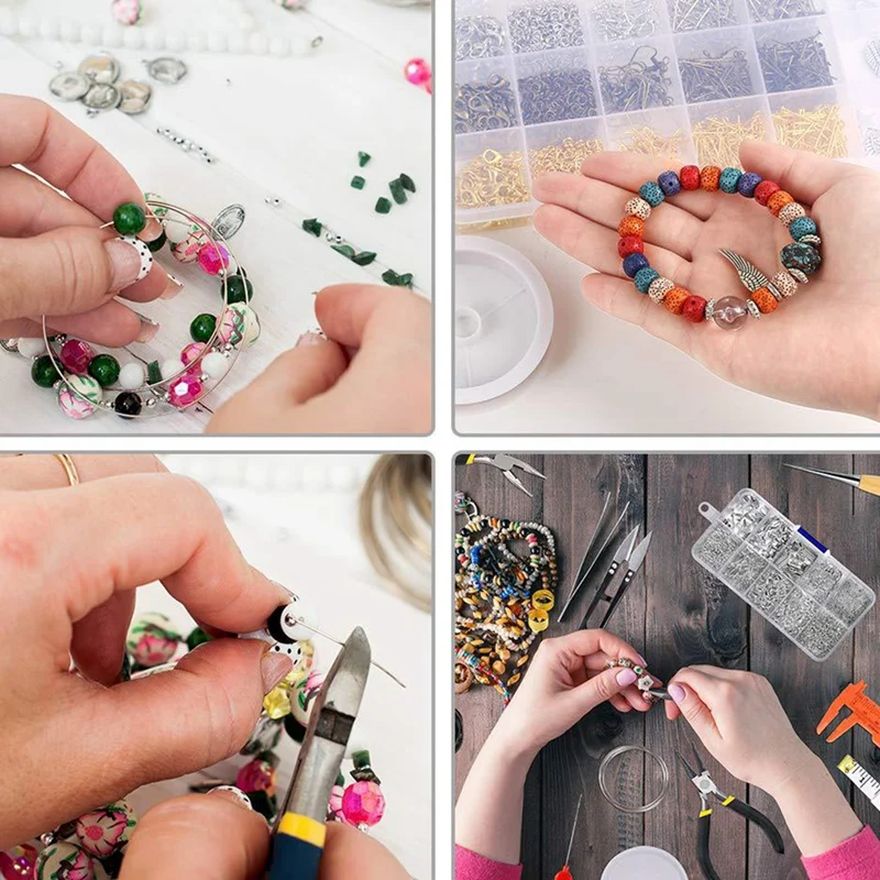 

28 Pcs DIY Bracelet Necklace Material Zipper Bag Handmade Earring Accessories Jewelry Repair Kit Bracelet Watch Repair