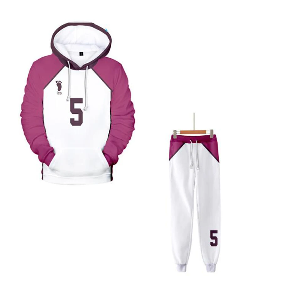 

Haikyuu Shiratorizawa Academy Cosplay Costume Ushijima Wakatoshi Jacket+Pants Uniform Tendo Satori Jersey Volleyball Sportswear