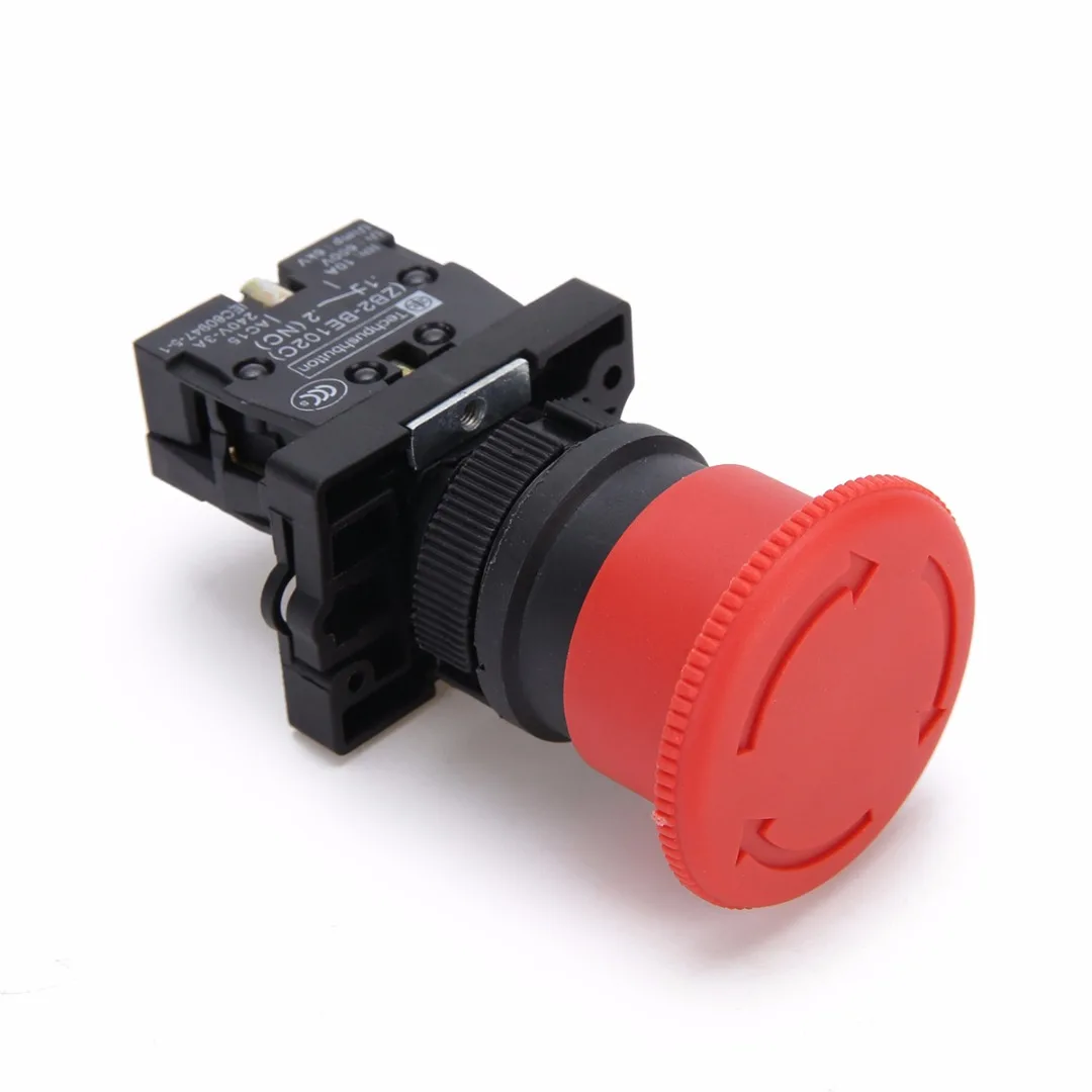 Новинка 1 шт. 22 мм красный гриб аварийный выключатель XB2-ES542 NC N/C кнопочный