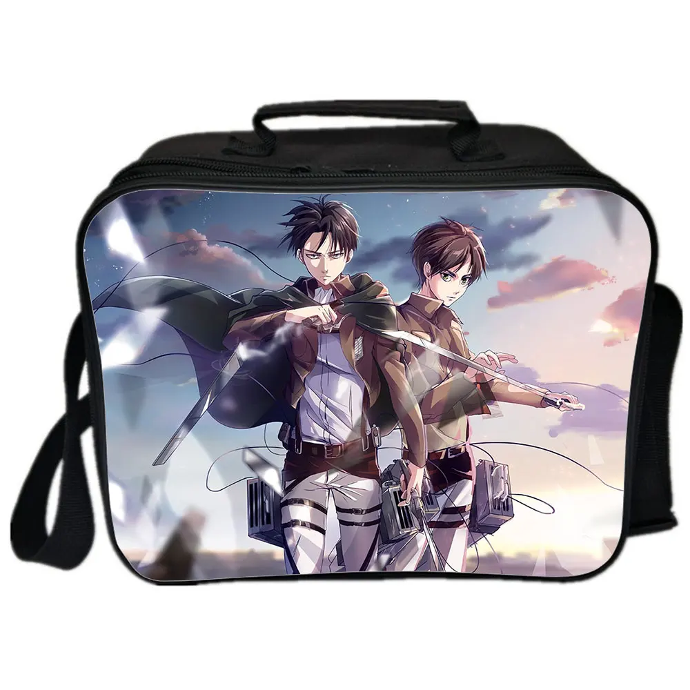 Anime Attack On Titan Lunch Bag School Lunch Box Fashion Cartoon Print Boy Girl School Portable Thermal Food Picnic Bags