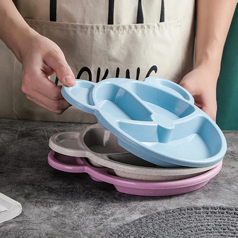 

3Pcs/Set Children Bowl+spoon+fork Feeding Food Tableware Cartoon Kids Dishes Eating Dinnerware Anti-hot Dinner Plate