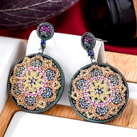 blachette fashion luxury high quality round hollow zircon earrings womens wedding party daily anniversary exquisite jewelry