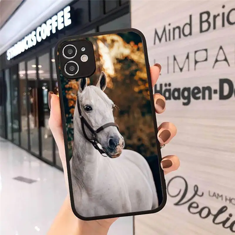 

Running Horse Series pattern Phone Case matte transparent For iphone 7 8 11 12 plus mini x xs xr pro max cover