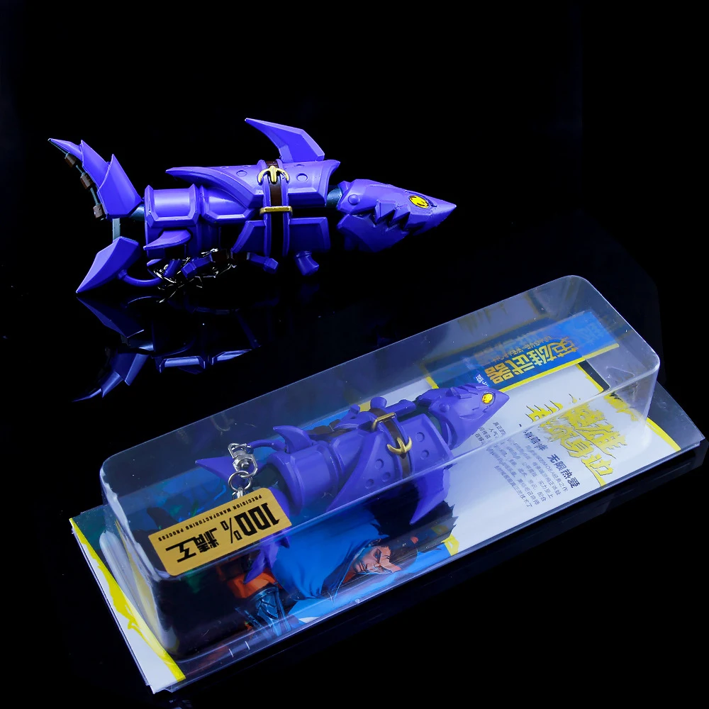 

Cute Cartoon Game Jinx Shark rocket Action Figure Wooden Model Pendant Men Car Weapon Pendant Keychain