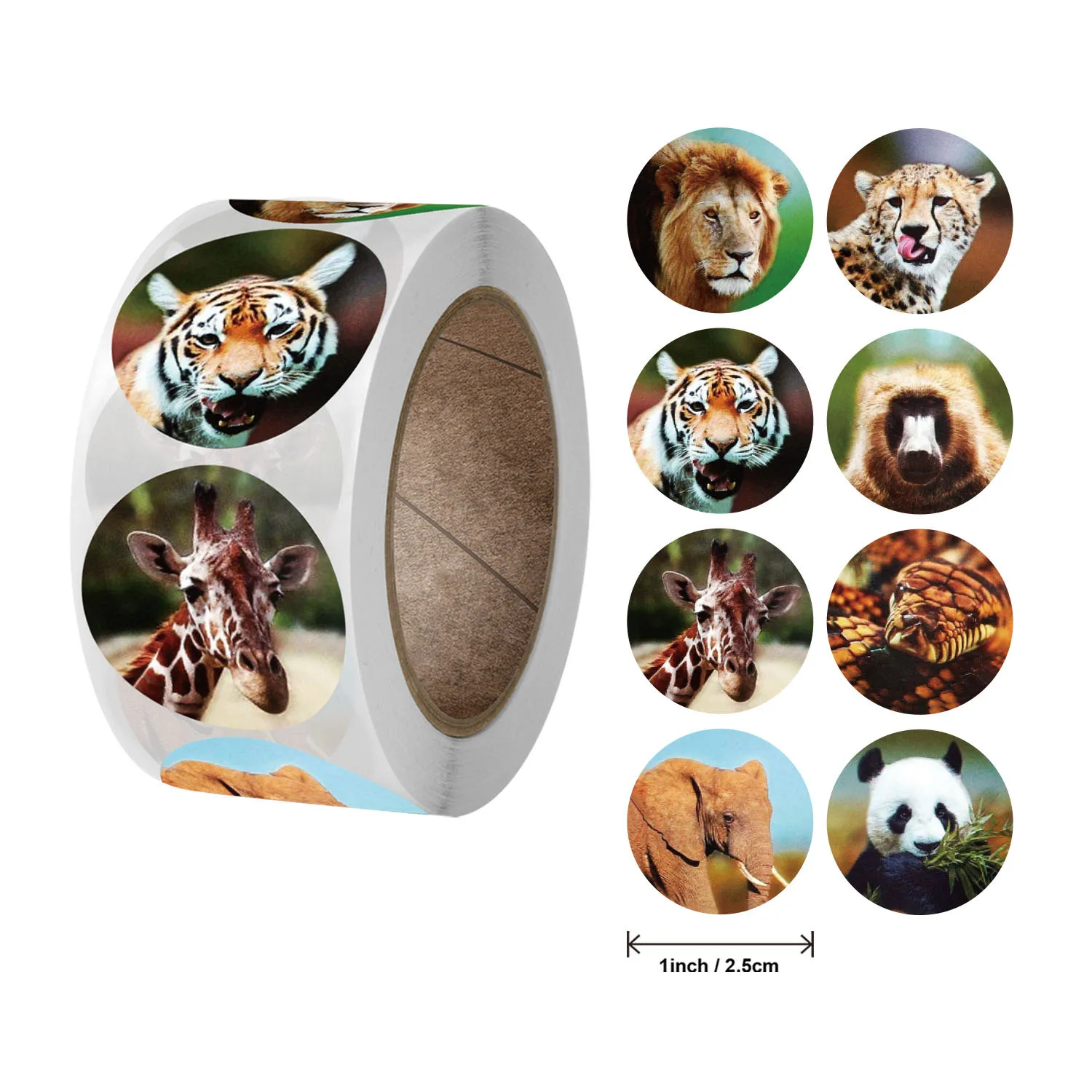 

Qiduo 500pcs zoo Animals cartoon Stickers for kids classic toys sticker school teacher reward sticker 8 designs pattern lion