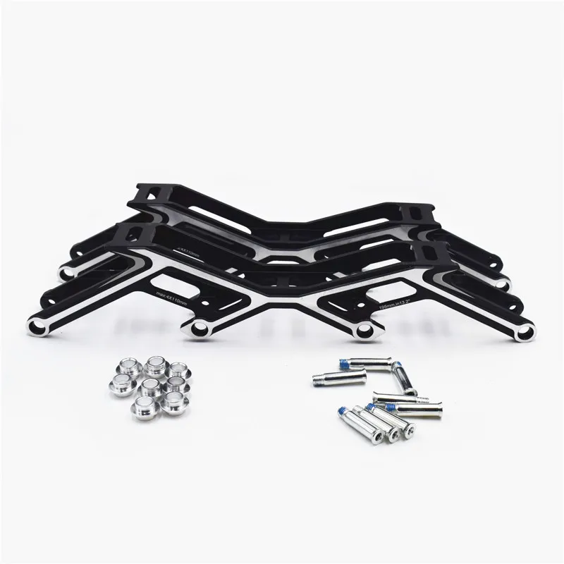 black silver Новые 4 колеса трек Дорожный марафон катания на коньках рама 4X110 мм 4X100 4X90 встроенные скоростные коньки база гоночный шасси M7 сплав 190 г Сверхлегкий - Цвет: black silver