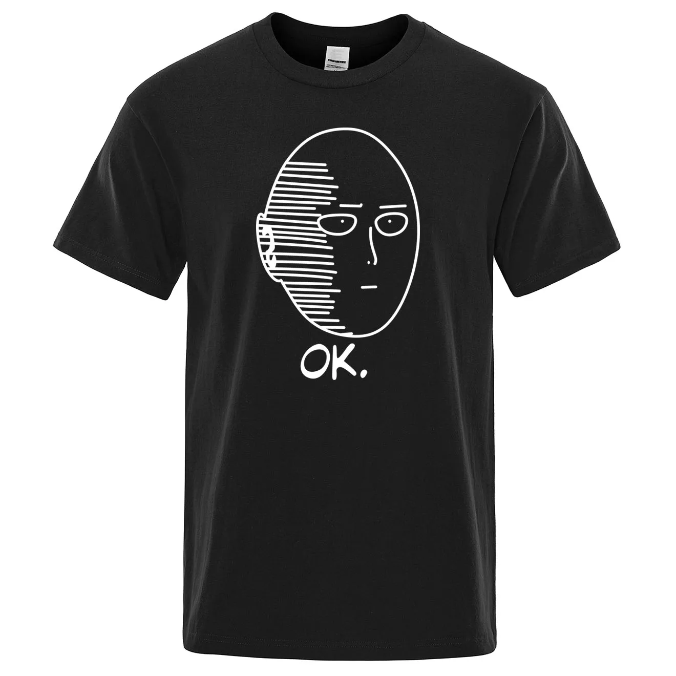 One Punch Man Saitama Sensei Мужская футболка с японским аниме хлопковая футболка Летняя Повседневная футболка с круглым вырезом Мужская Уличная Одежда Harajuku