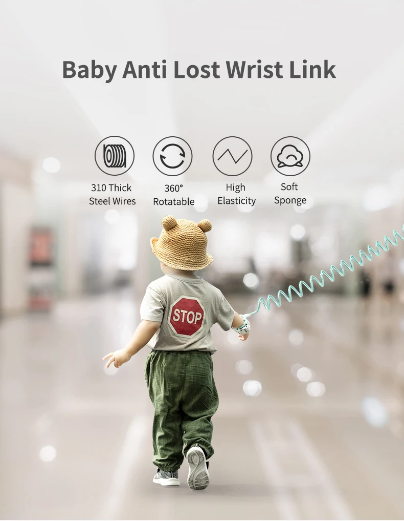 BabyGo дети анти-потеря запястье звено ребенка безопасности ремень открытый детский прогулочный ручной ремень анти-потеря браслет длина 2 м