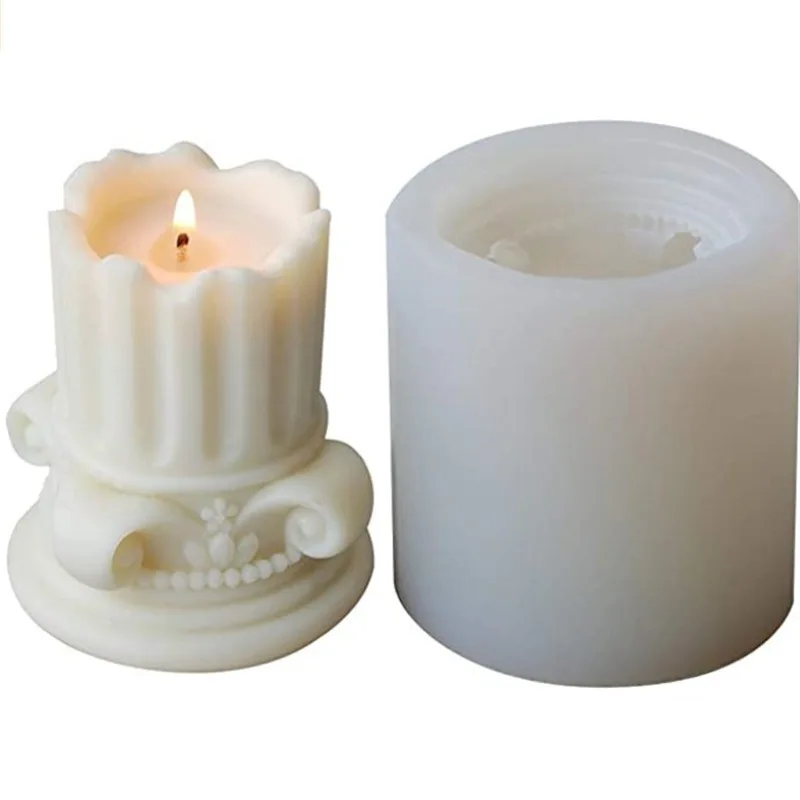 

Hot Roman Column Silicone Candle Mold Resin Mold European Style Candle Making Supplies DIY Aromatherapy Candle Mold Plaster Mold