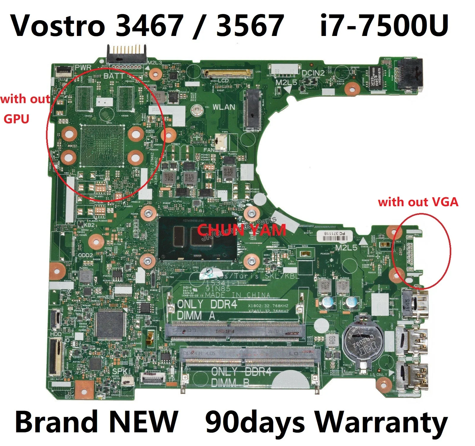 Восстановленная материнская плата для ноутбука dell Inspiron Vostro 14 15341 15 3467 3567 - купить