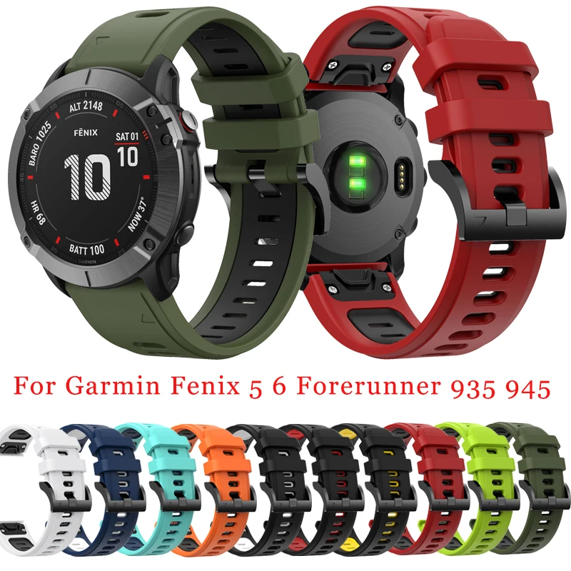 22mm WatchBand for Garmin Fenix 6/5 5 Plus/Forerunner 935 945 /Approach S60/Quatix 5 Quick release Strap Silicone Watch Bands