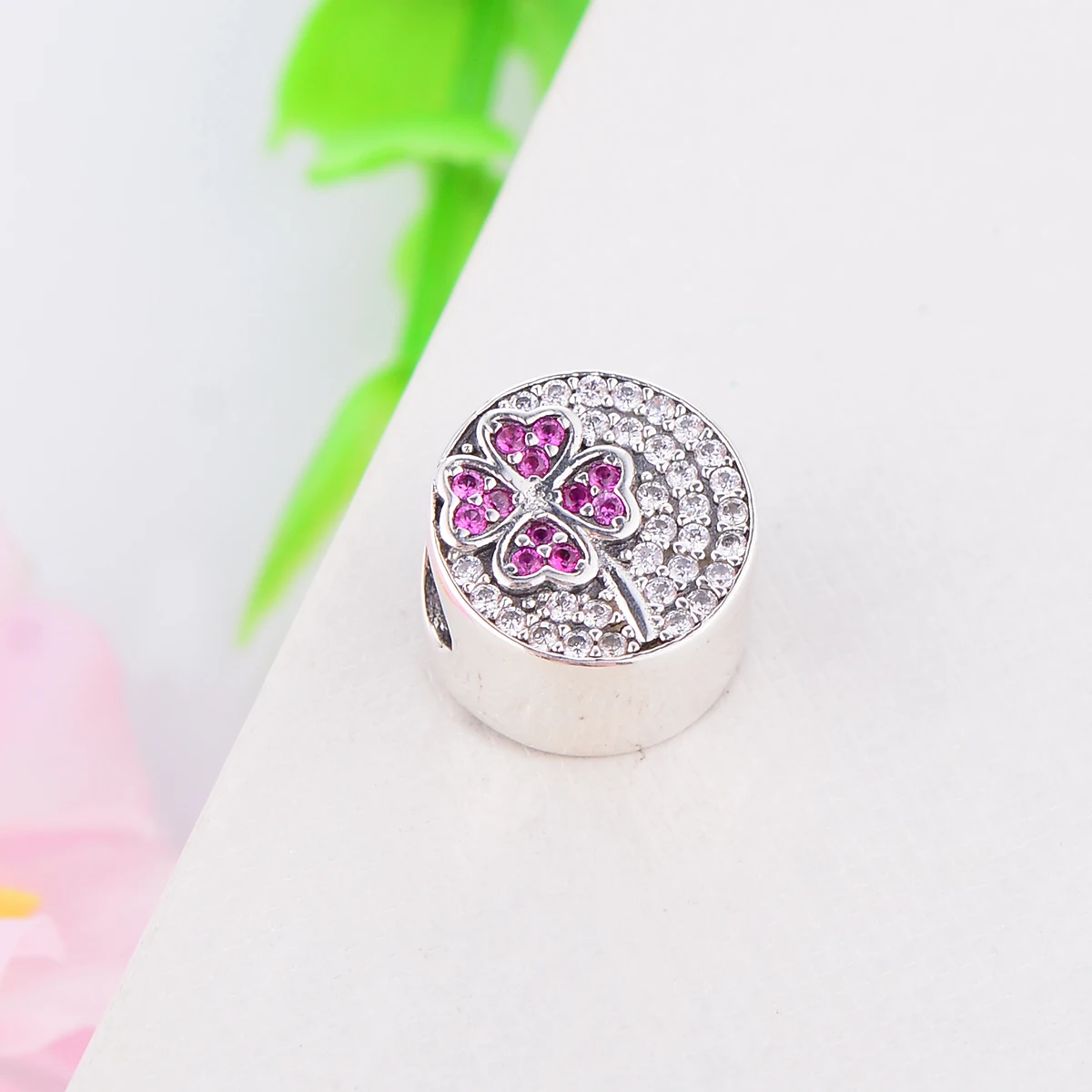 Fits Original brand Charms Bracelet DIY Jewelry Berloque 2019 Spring Authentic 925 Sterling Silver Flower Charm Beads With CZ | Украшения и