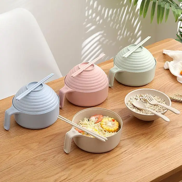 Домашняя Студенческая миска для лапши быстрого приготовления набор посуды с