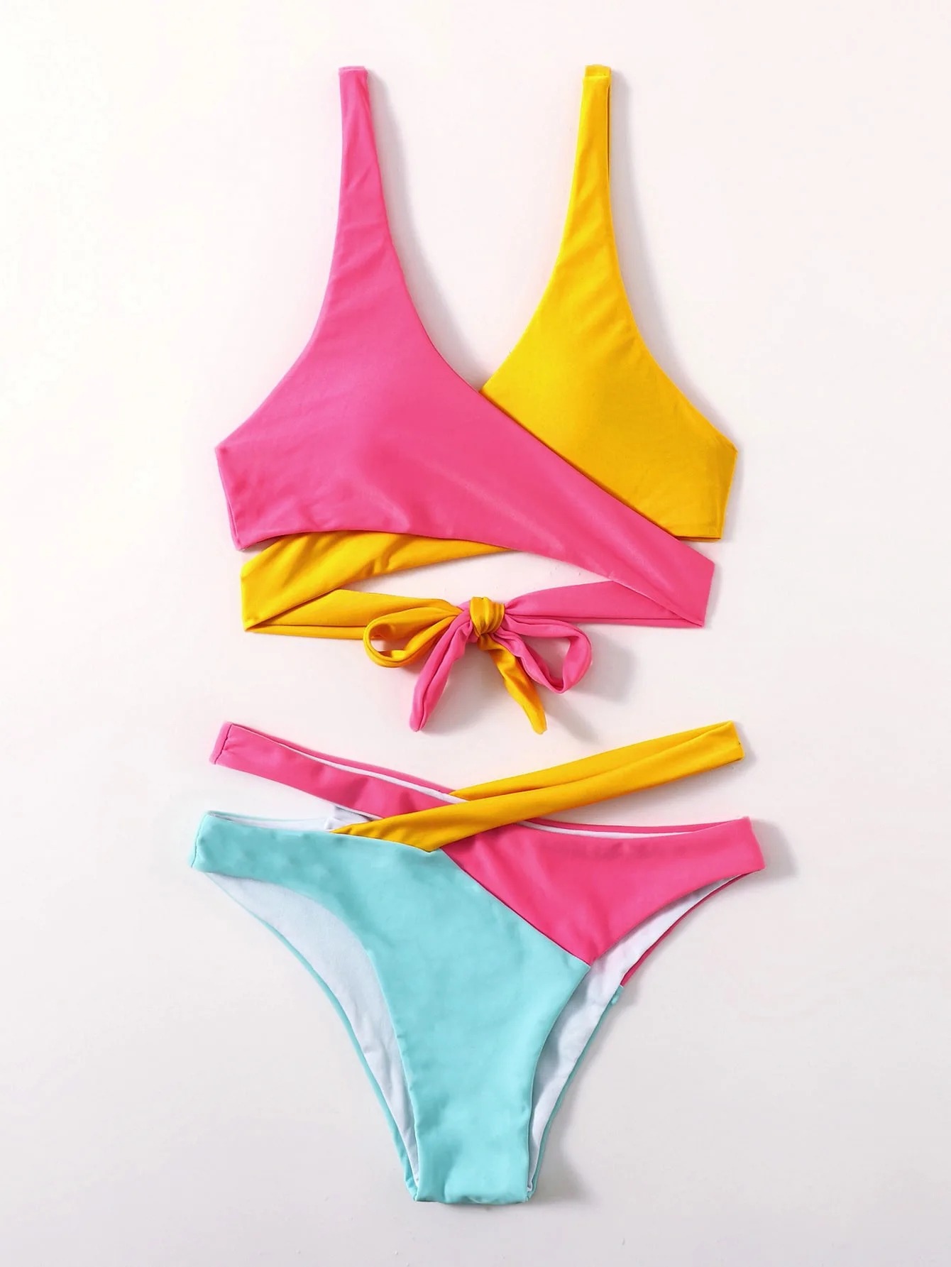 

New 2021 trendy fashion swimsuit European and American sexy split swimsuit two-color