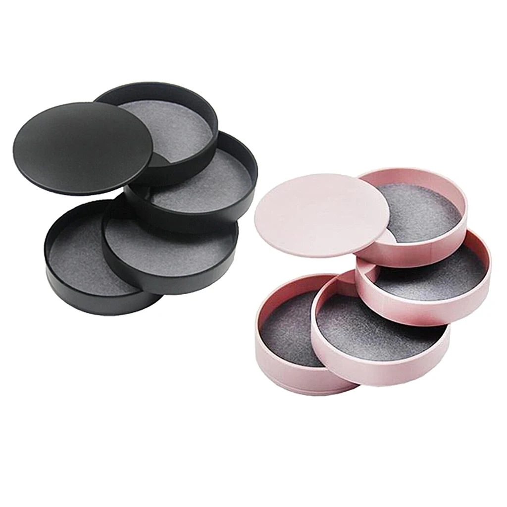 

2Pcs 4 Tier 360 Rotating Jewellery Box Multifunction Earring Storage Case