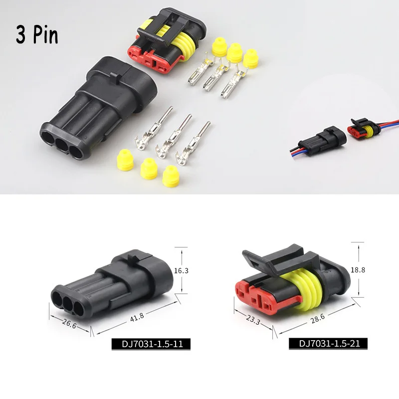 

Promotion! 10 Kit 2P/3P/4P/5P/6 Pin Way Waterproof Electrical Wire Connector Plug