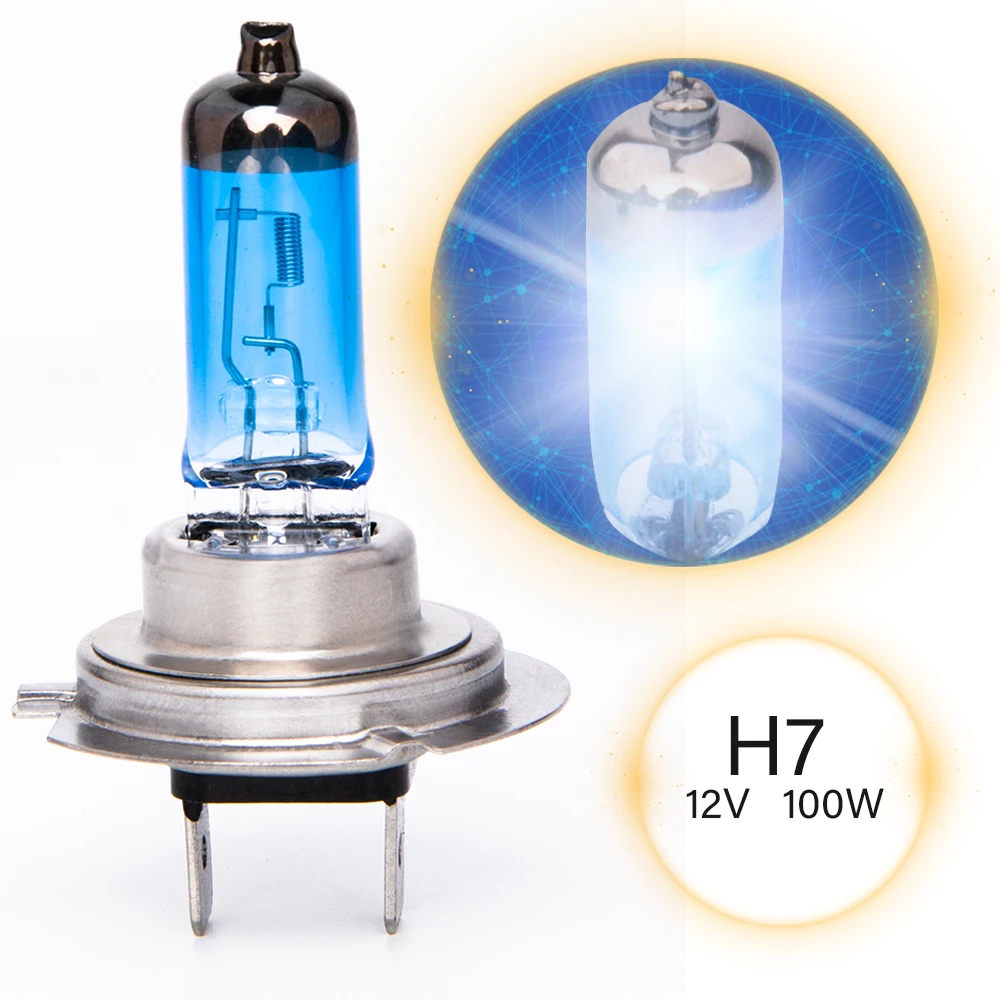 2 шт. H7 12V 100W 6000K автомобильные галогеновые лампы для передних фар Противотуманные