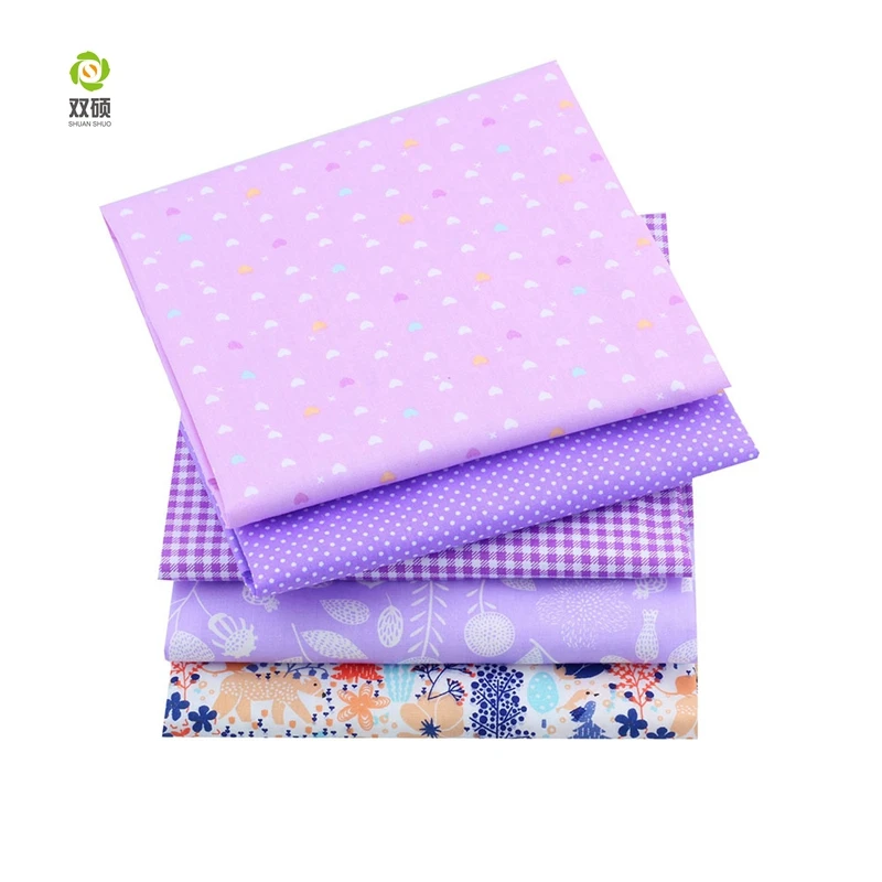 Новый Фиолетовый Цветочный пэчворк из хлопка Ткань жира квартале пучки