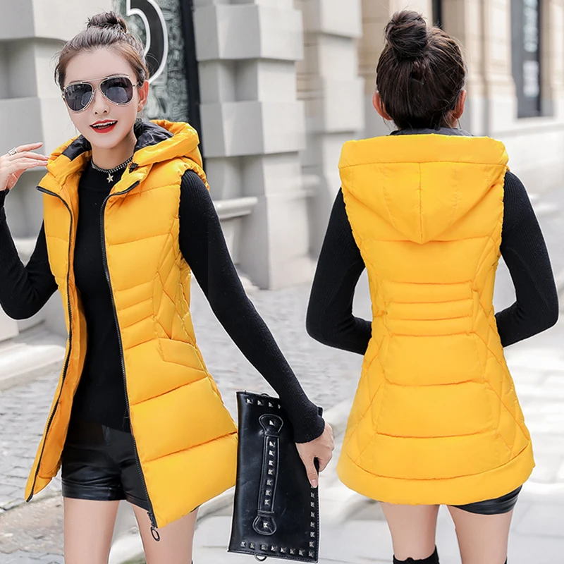 Женский жилет без рукавов WERTUIOP осенне зимний тонкий плотный большого размера 3XL