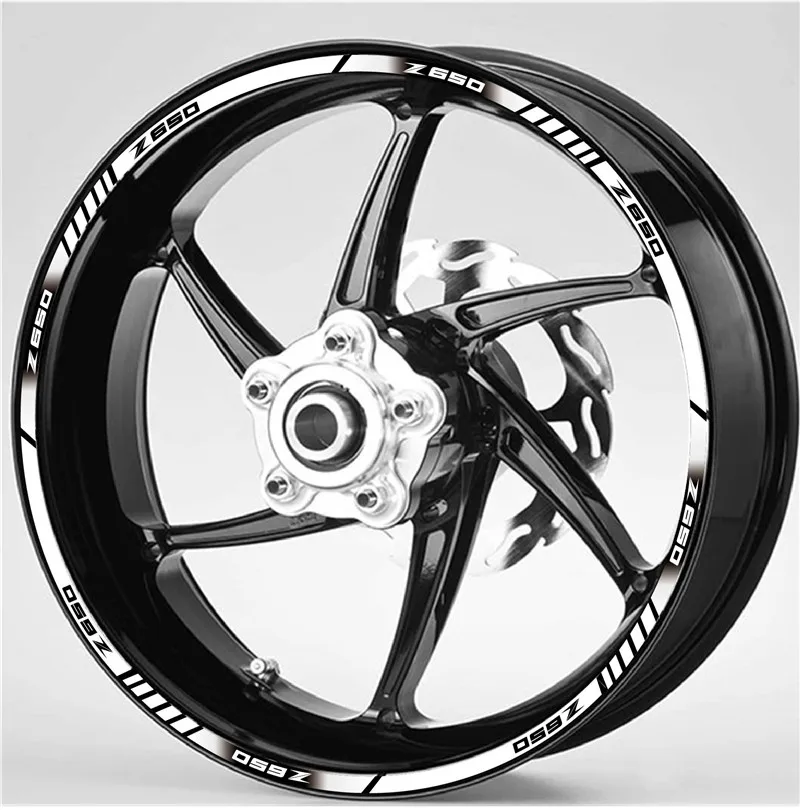 

Motorcycle outer tyre Rim Stickers Moto Front and rear wheels reflective decoration decals For KAWASAKI Z650 z 650