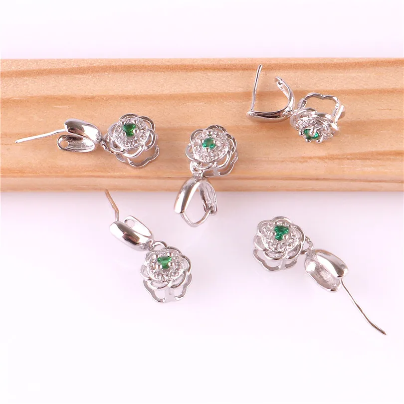 5pcs S925 Silver Flower Pendant Clip Clasp Pinch Bail Connectors Buckle Beads DIY Necklace Craft Jewelry Findings | Украшения и