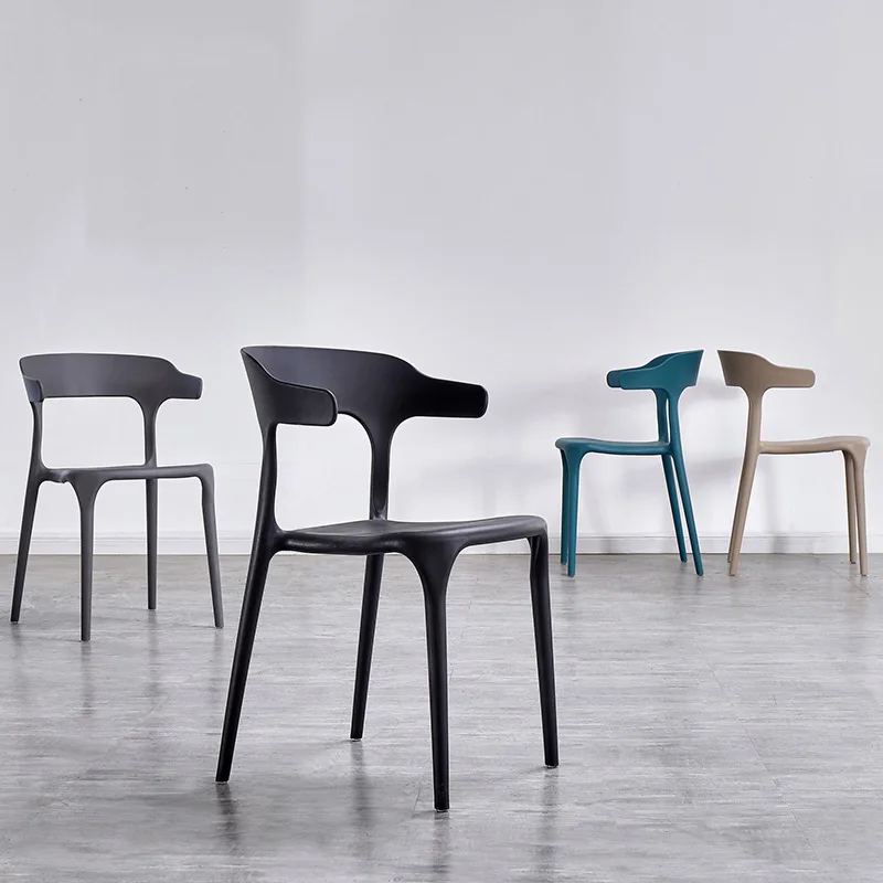 Современные пластиковые бычьи рога стулья обеденные для столовых мебель