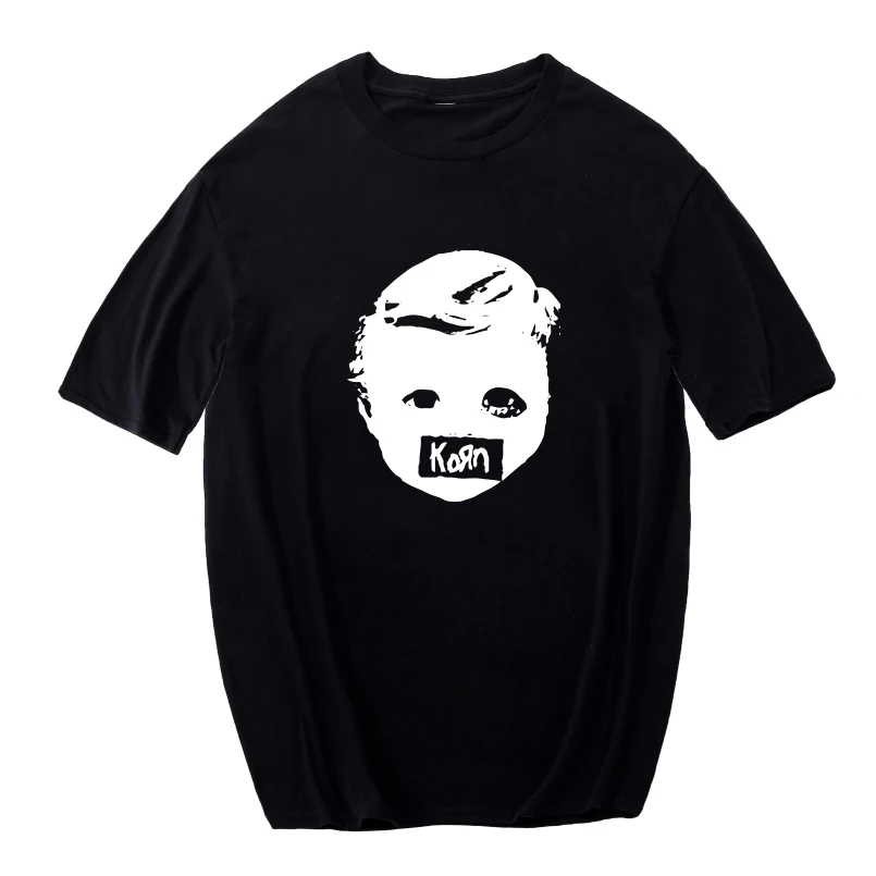 

KORN Metal Band Novelty Music T-Shirt Male Short Sleeve Loose Top Tee Hip Hip Hipster Cool Funny Tee Shirt Men Tees
