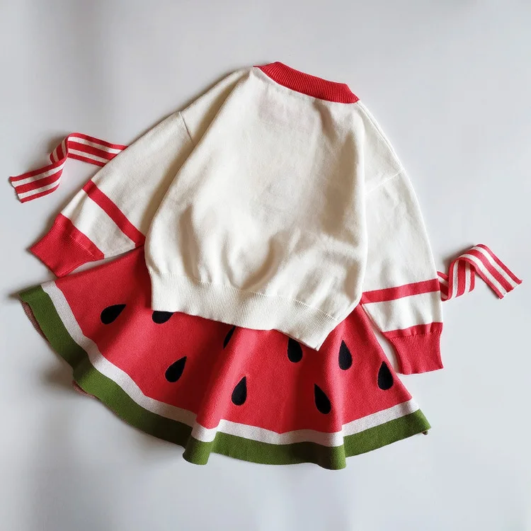 2019 г. Новое поступление осенний комплект для девочек одежда с арбузами топом