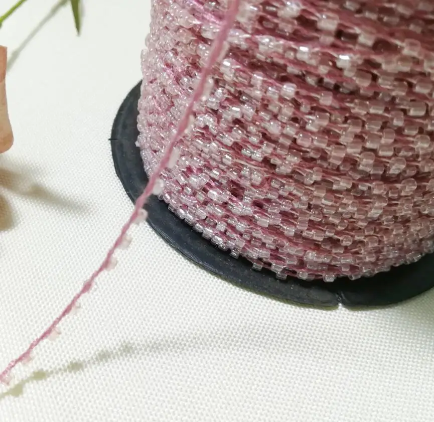 1 м новейшая кружевная ткань отделка бисером хрустальные бусины фиолетовыми