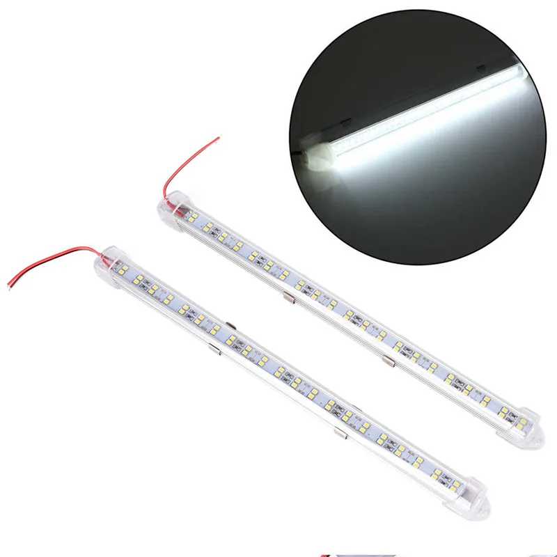 

2x 12V 72 LED Car Interior White Strip Lights Bar Lamp Van Caravan ON OFF Switch Practical