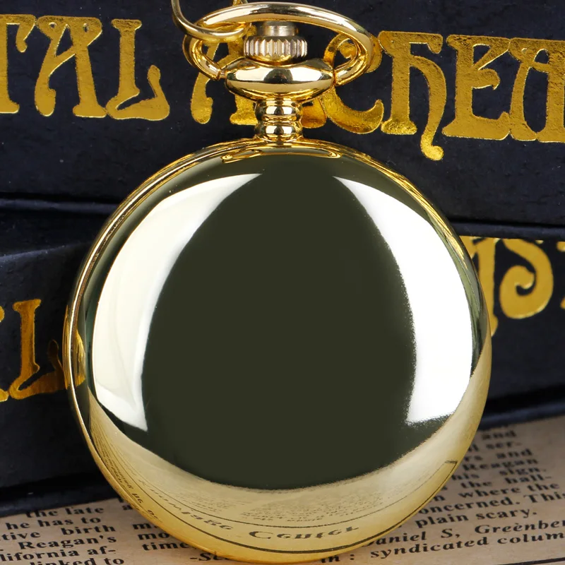 Стимпанк кварцевые карманные часы из нержавеющей стали с черным циферблатом