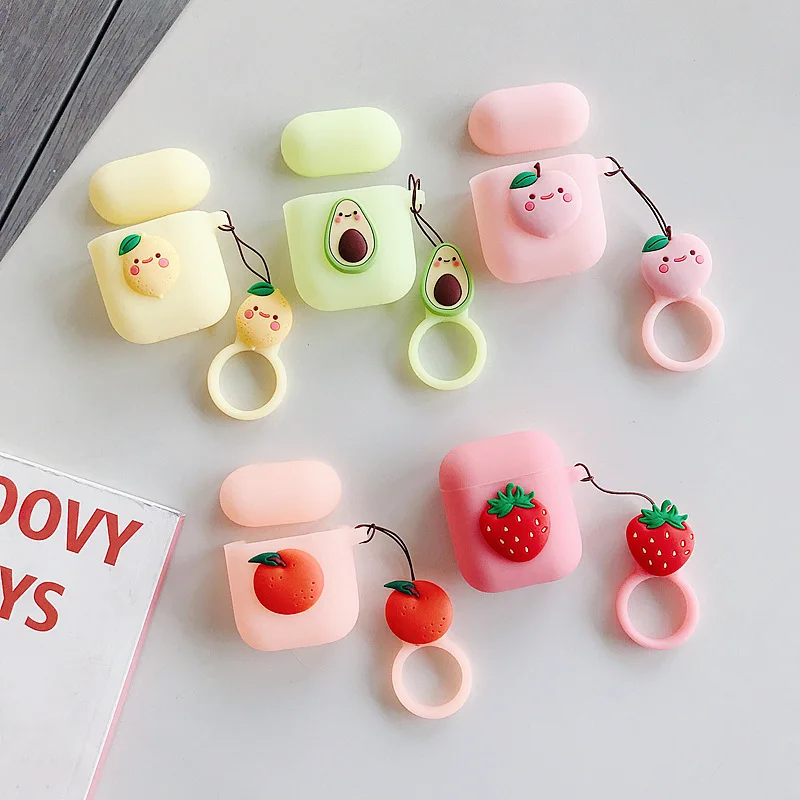 Feiseli Новое поступление милый мультяшный фруктовый силиконовый Airpods 1 2 Наушники