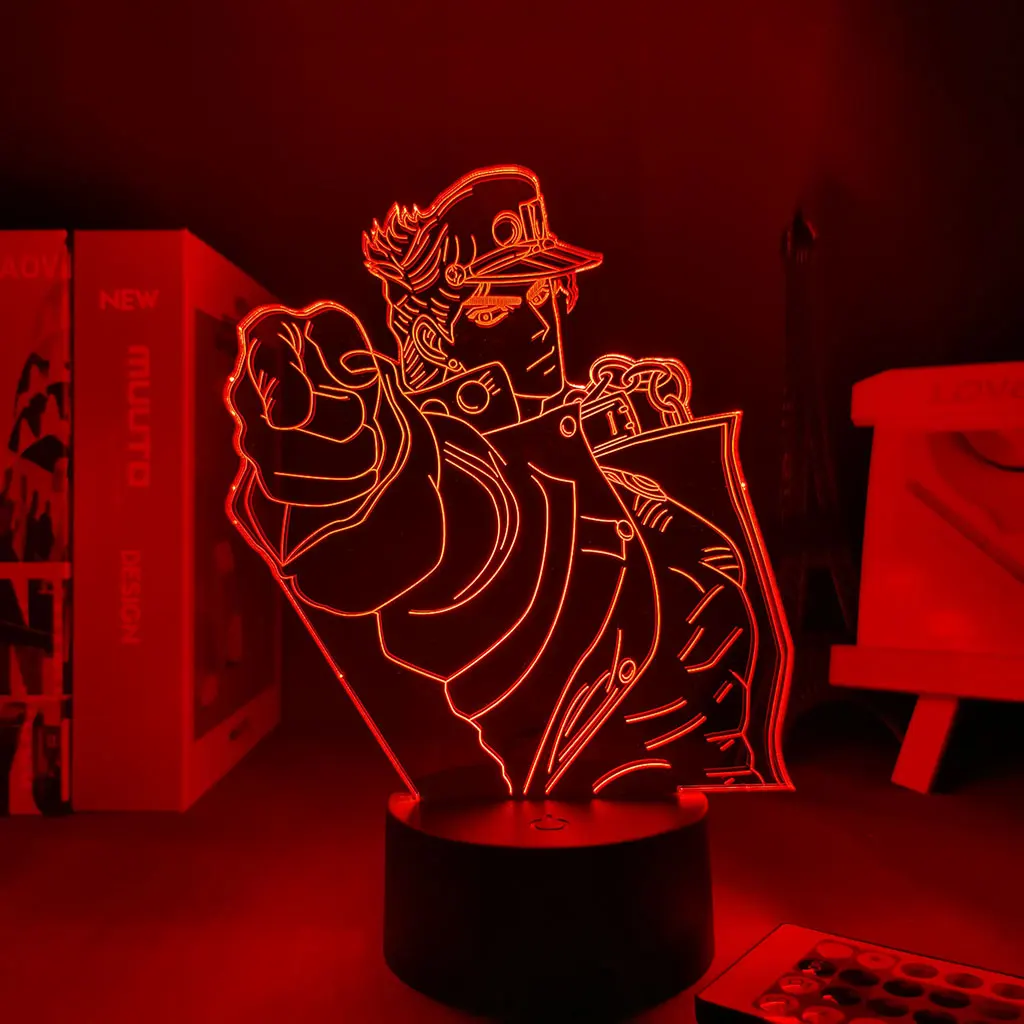 

Anime Lamp JoJo Bizarre Adventure Anime Figures Jotaro Kujo Manga Led Light Fixture Children's Room