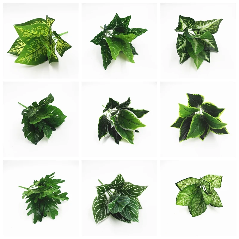 9 зеленых вилок листья монстеры Цветочная композиция аксессуары для дома сада