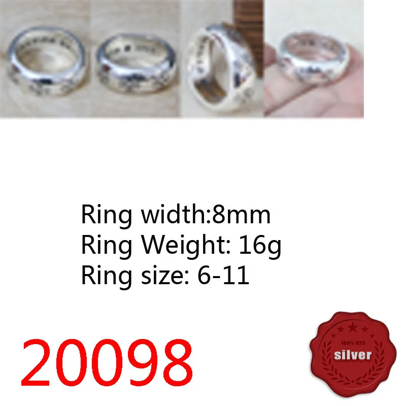 

20098 Fashion Street S925 Silver Jewelry Ring Punk Hip Hop Style Creative Glossy Cross Flower Jewelry