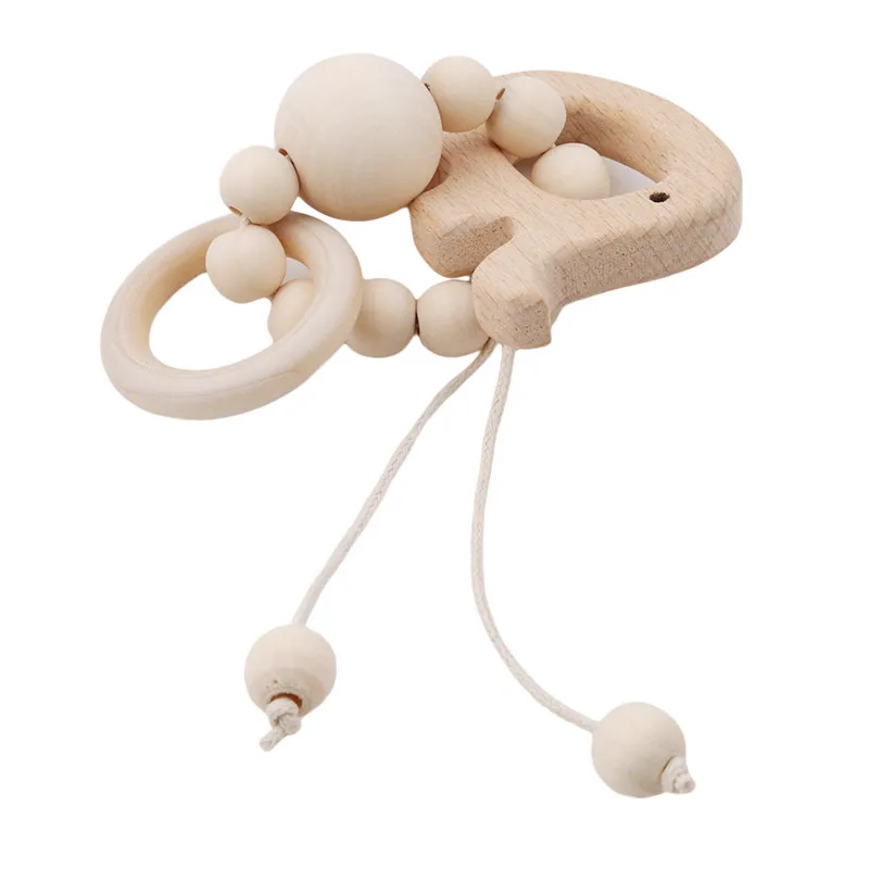 Детские деревянные Прорезыватели для зубов вязаные крючком бусины погремушки