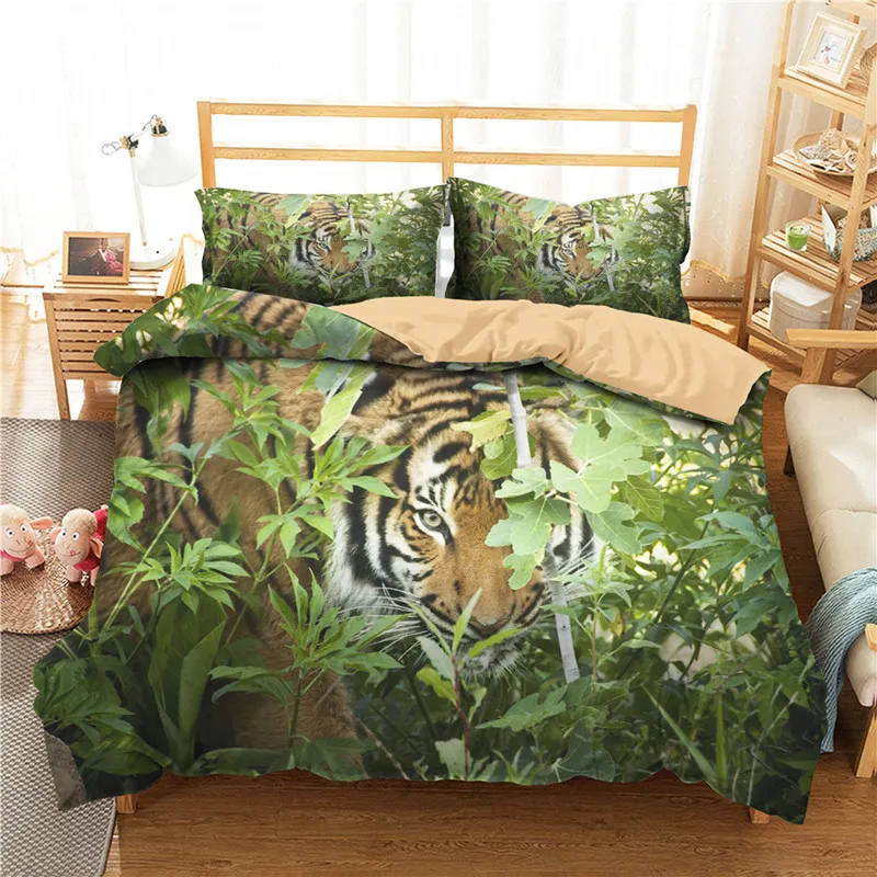 

Animal Tiger Bedding Set Beast Tiger Bed Cover and Pillow Case Bedding