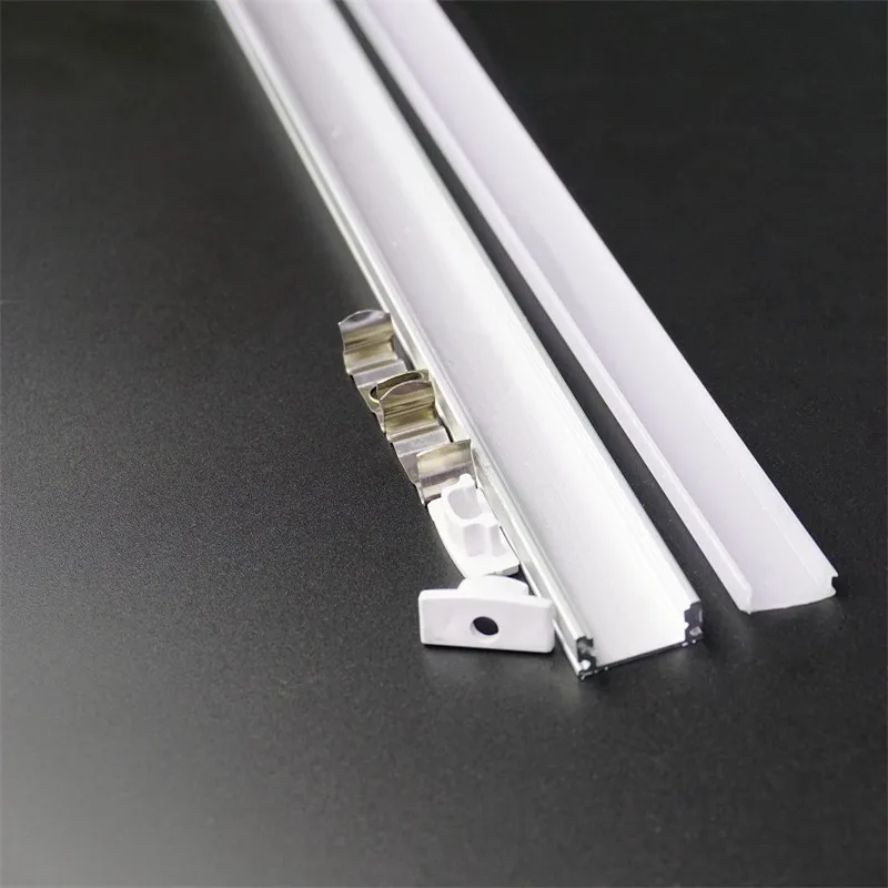 

20inch 50cm Flat U Type 7mm Height Slim Led Aluminium Profile 12mm 5V 12V 24V Strip Channel Tape Housing With Diffuser Cover