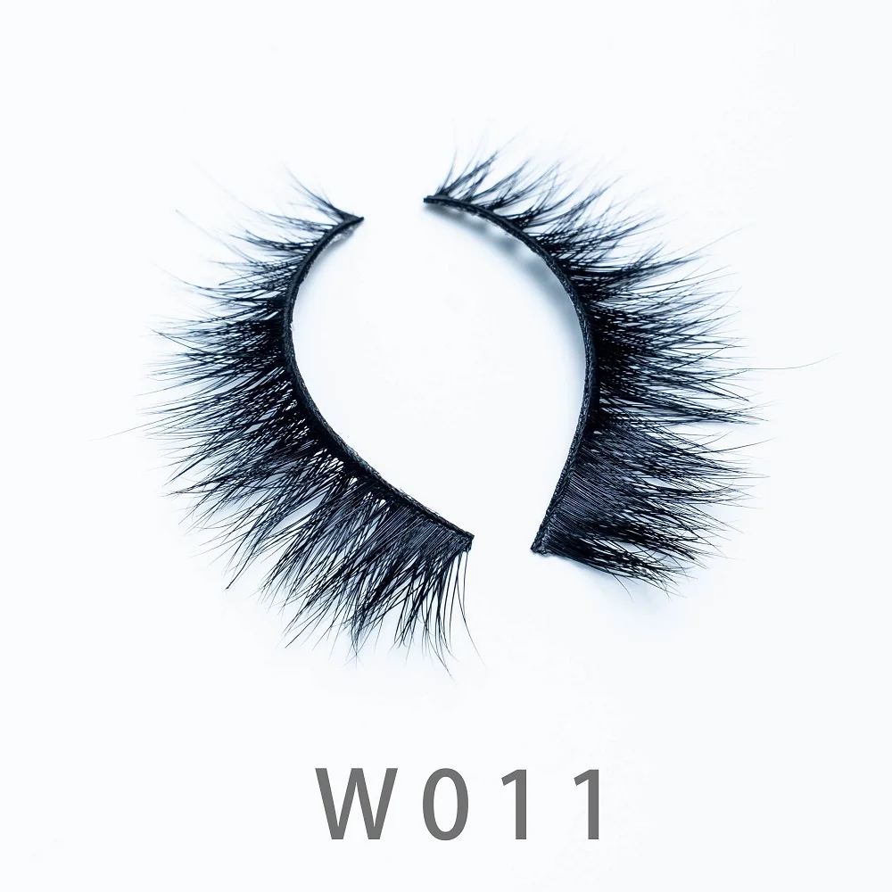 

10mm W11 3D Handmade Real Mink Strip Eye Lashes Natural Thick Long False Eyelashes Extension Dramatic Fake Makeup Beauty Tools