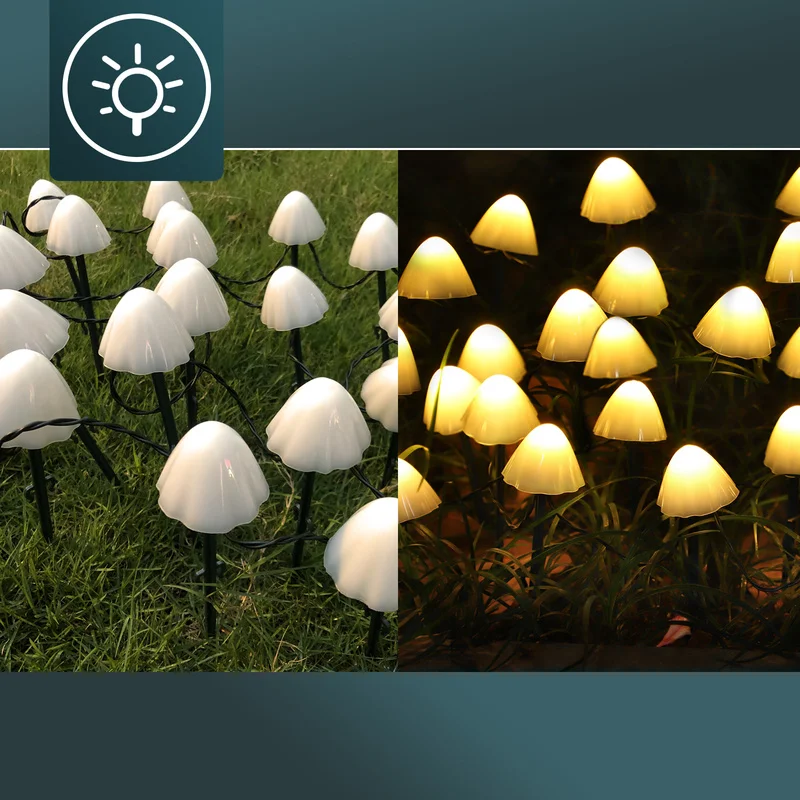

Solar Led Light Outdoor Garden Decor Mushroom Lights Outdoor Fairy Lights Garland on Solar Lights Solar Garden Lamps Housing