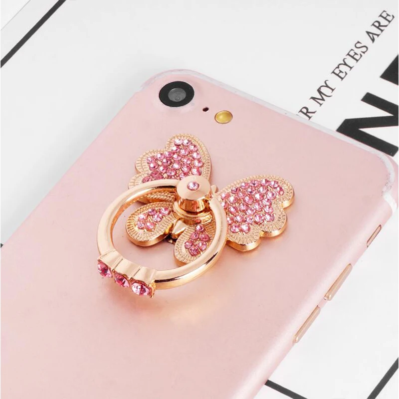 Кольцо-держатель для iPhone универсальный мультяшный кошачий телефон со стразами |