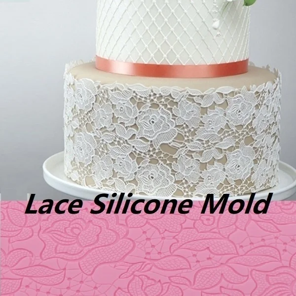 

Rose Silicone Mold Lace Mat Fondant Mould Cake Decorating Tool Chocolate Gumpastes Mold Kitchen Accessories