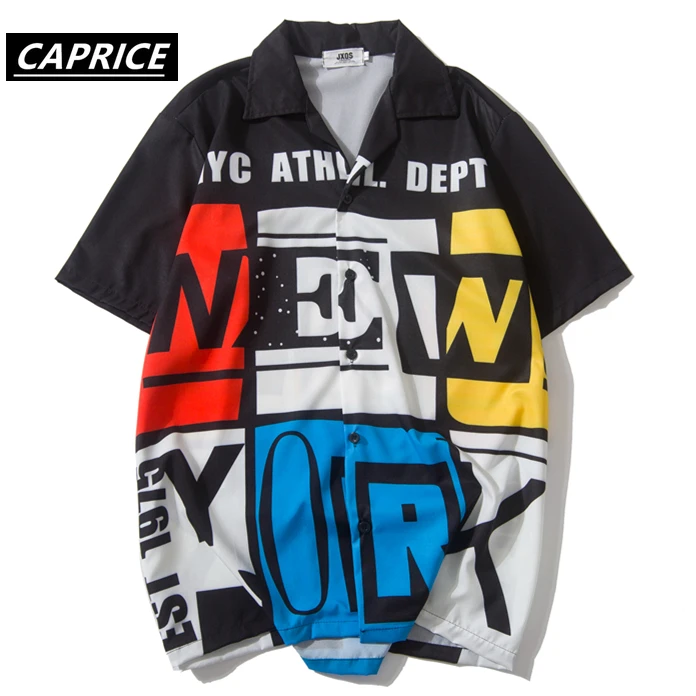 Уличная одежда рубашки с принтом мужские Гавайские пляжные алохи 2019 летняя