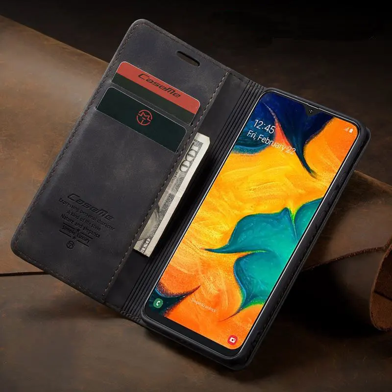 Магнитный Флип кейс для Samsung Galaxy A40 A 40 чехол кожаный бумажник держатель карт