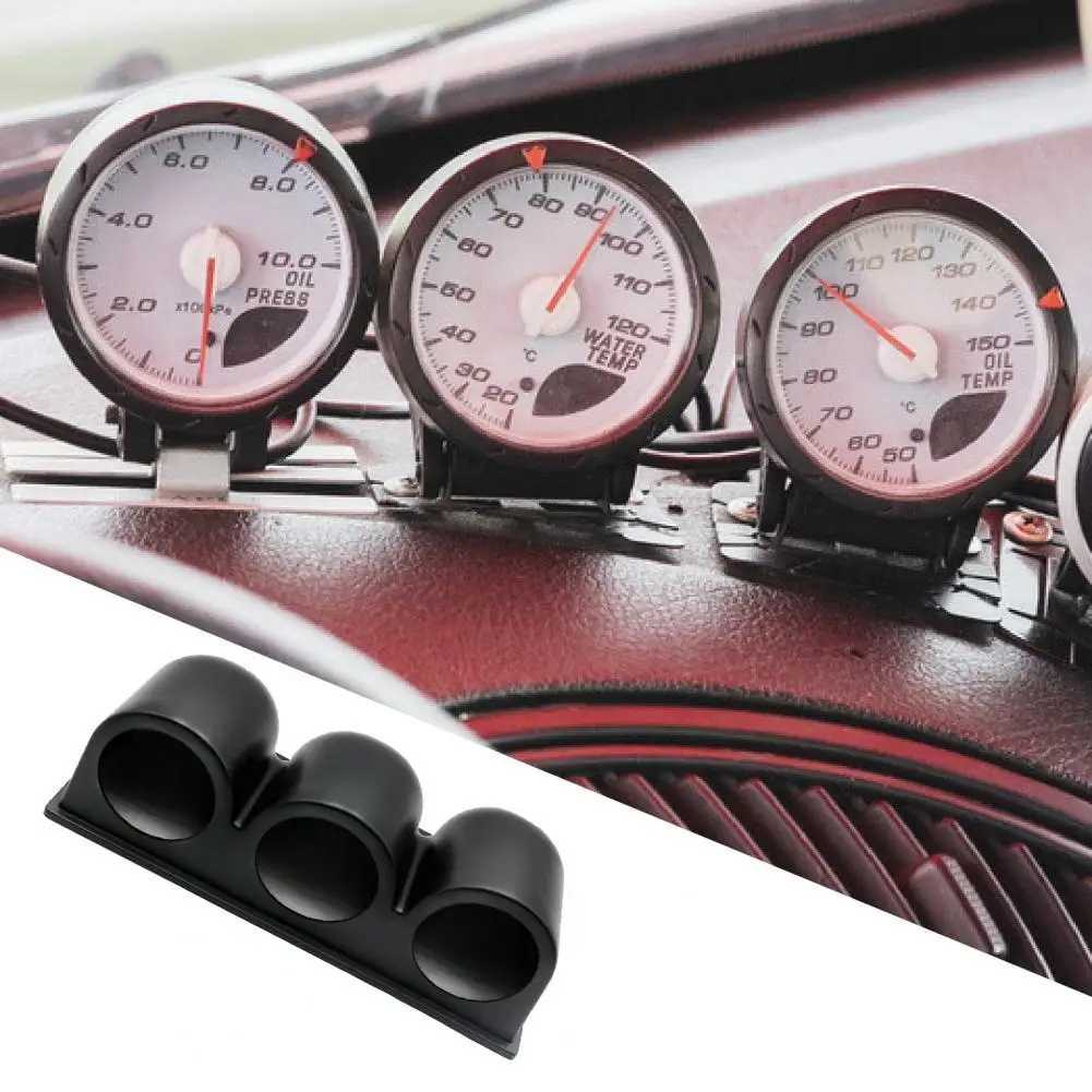 

General Glossy Black Triple Gauge Pod Mount Dash Cover 6cm 3 Holes Meter Panel Bracket for Vehicles