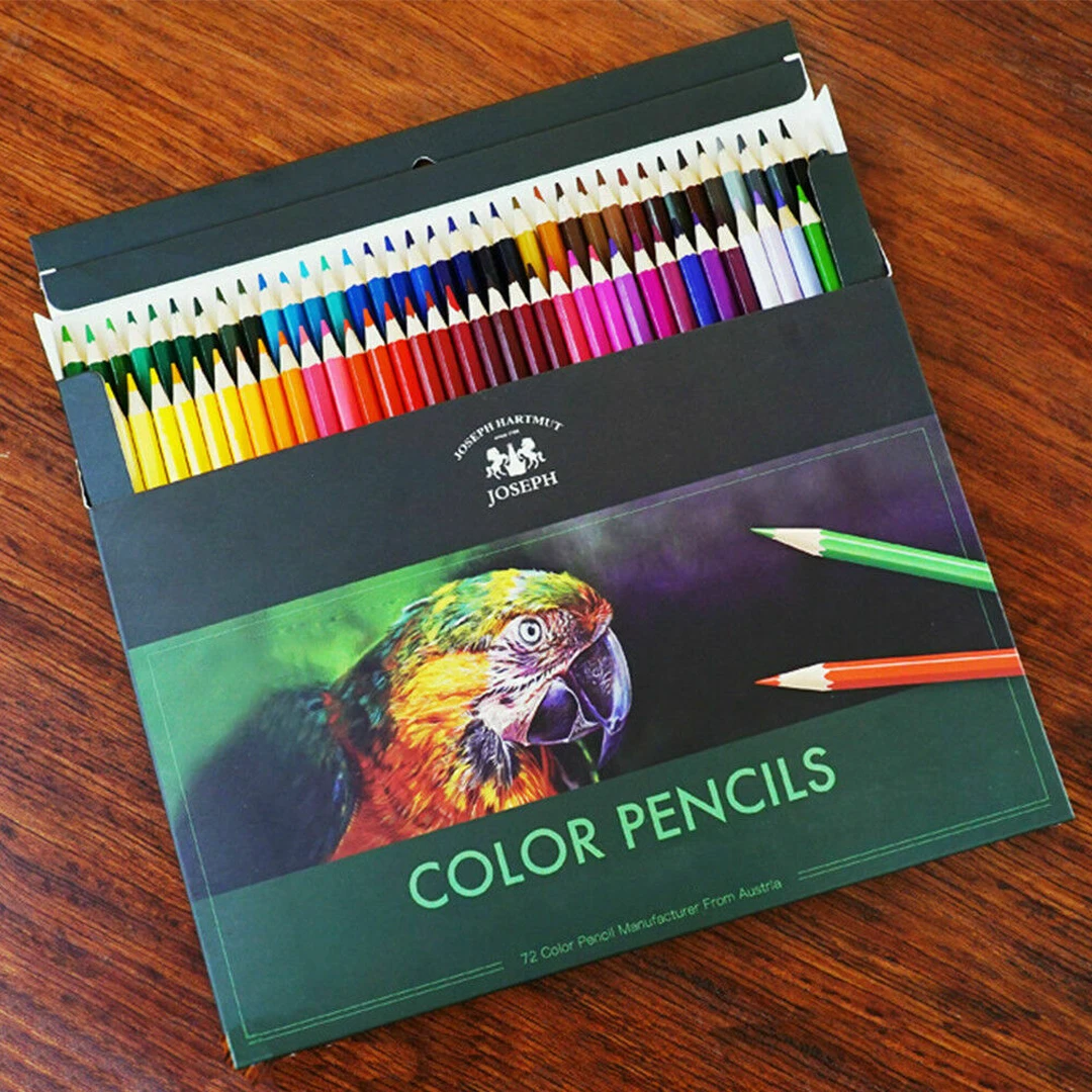 Juego de l&aacute;pices de acuarelas profesionales de 72 colores, l&aacute;pices de colores de madera para pintar bocetos, suministros de arte escolar-4