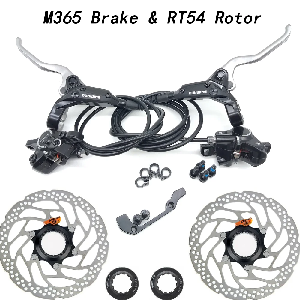 M365 Brake with RT54 M396 M395 M365 M485 M486 листовой штамповки, вальцевание гидравлическим диск набор тормозов передние и задние BR-BL-M395 BL-M396 M395 M396 тормозной Черный и белый цвета - Цвет: M365 Brake with RT54